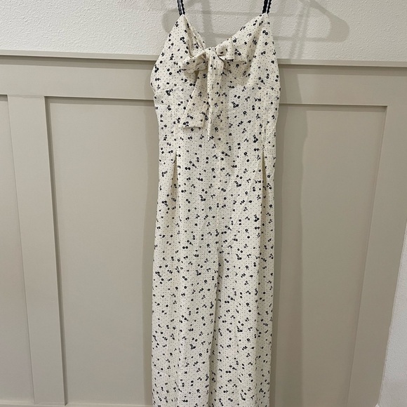 Free People Coming Home Wide Leg Romper Size XS Ivory Front Bow - Picture 6 of 15